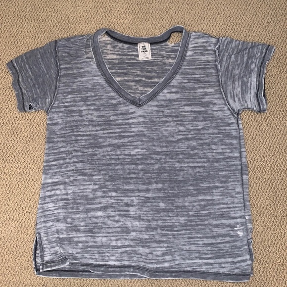 Free People Tops - Women’s Free People Gray Ripped T-shirt